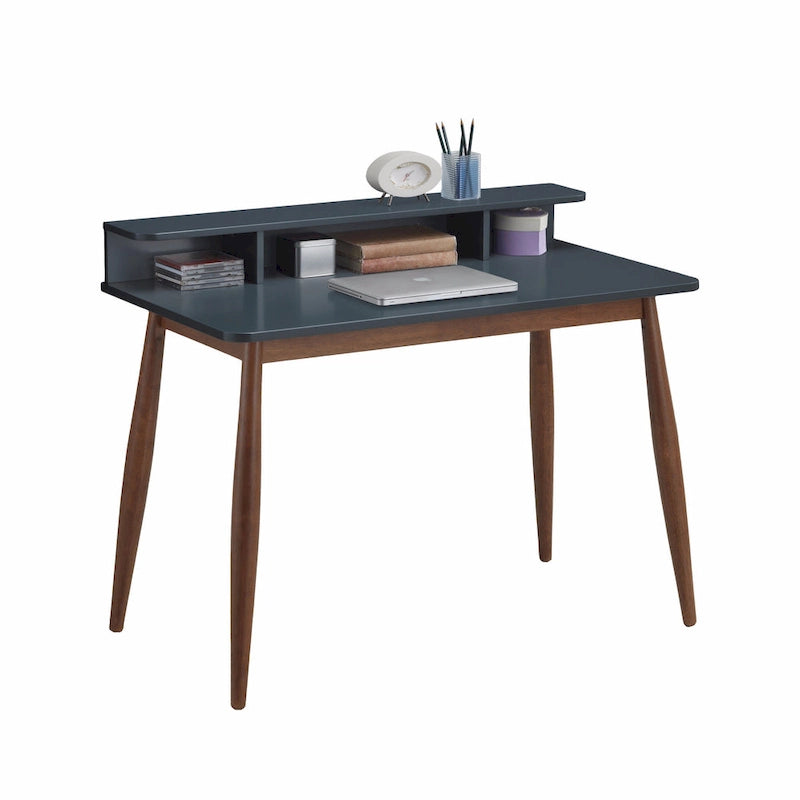 Bureau de rangement en bois gris-bleu Roundhill Furniture Roskilde