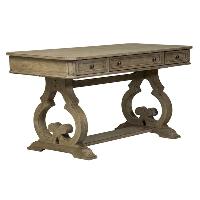 Bureau d'écriture Copper Grove Simply Elegant blanc, marron et taupe chiné