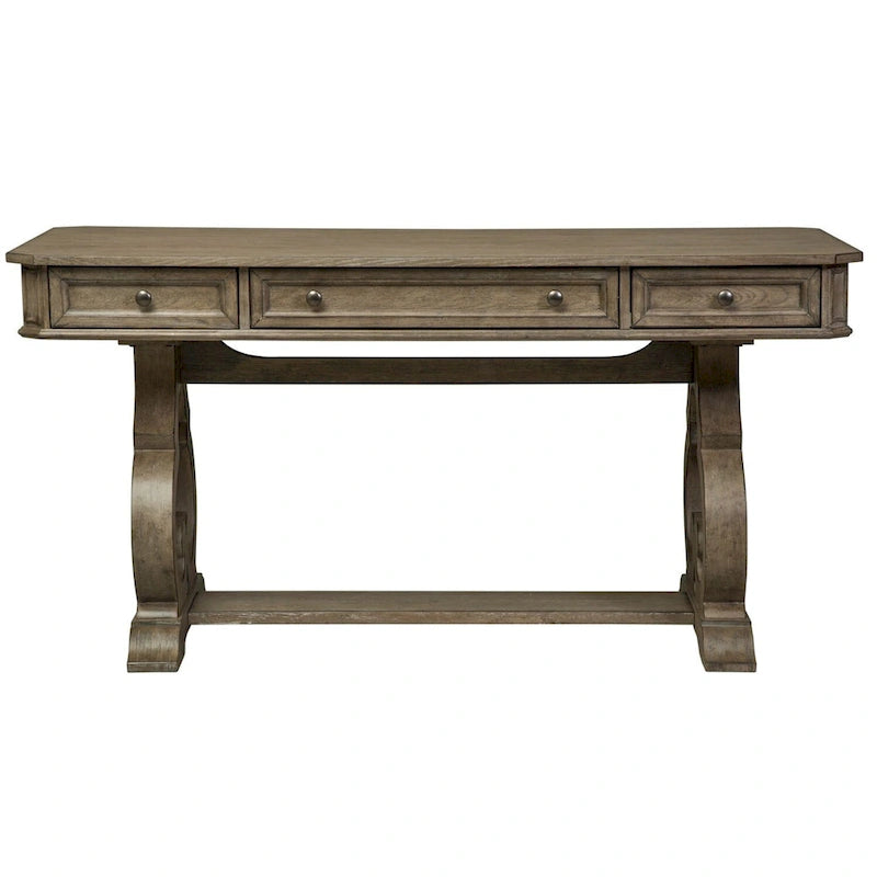 Bureau d'écriture Copper Grove Simply Elegant blanc, marron et taupe chiné