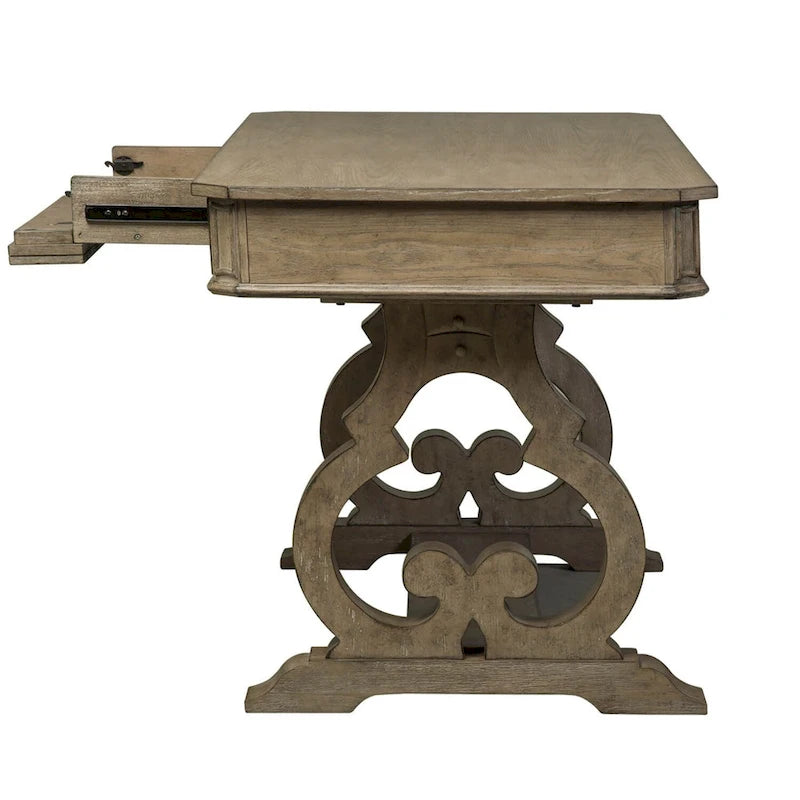 Bureau d'écriture Copper Grove Simply Elegant blanc, marron et taupe chiné