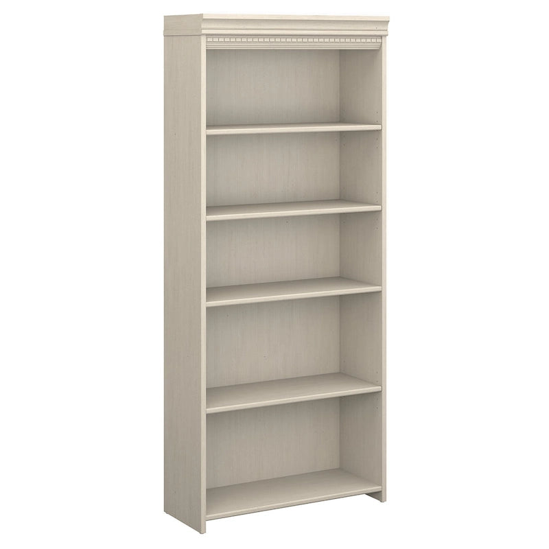 Bibliothèque à 5 étagères Fairview Blanc antique - Antique - 29.57L x 12.09W x 68.94H