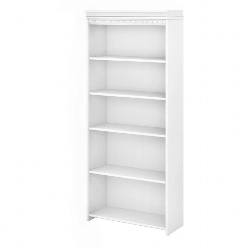 Bibliothèque à 5 étagères Fairview Blanc antique - Antique - 29.57L x 12.09W x 68.94H