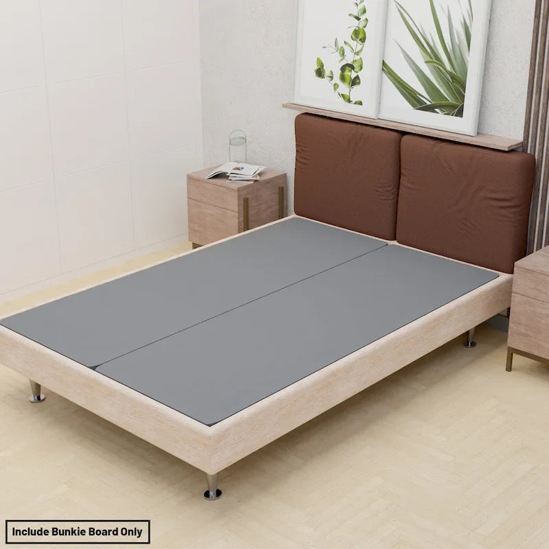 ONETAN, Sommier tapissier fendu de 3,8 cm pour matelas/support de lit - Entièrement assemblé, confort et soutien améliorés, gris