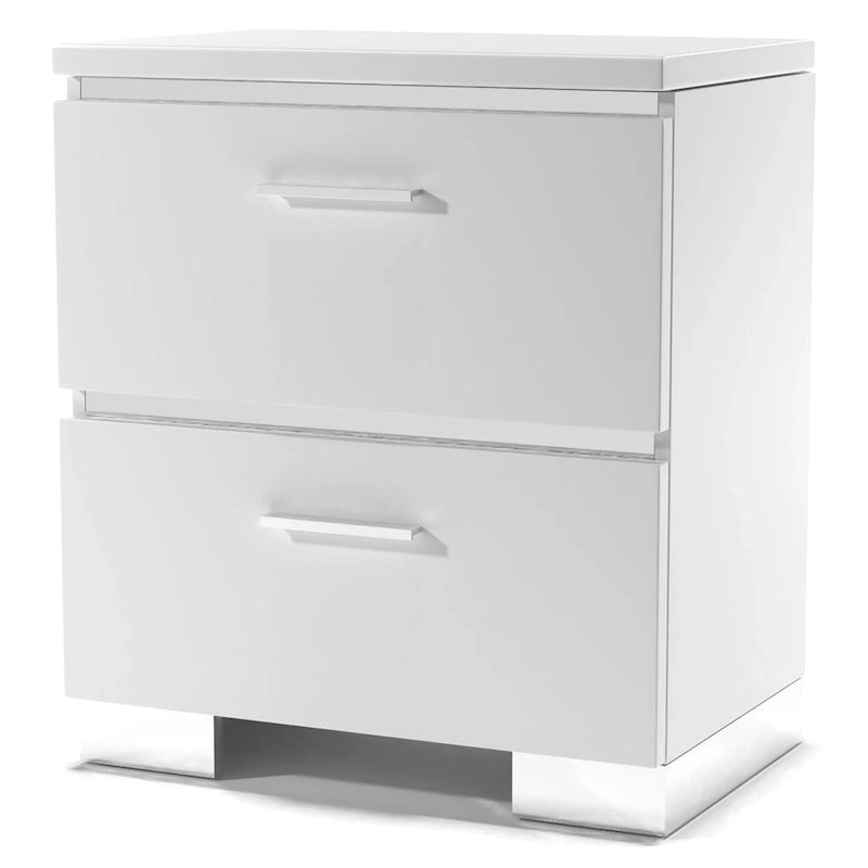 Ensemble de lit 3 pièces contemporain de la collection Champs, avec panneau en bois massif de taille Queen et port USB, par Furniture of America
