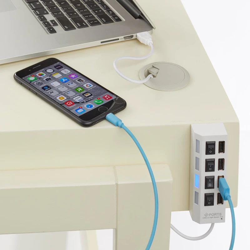 Bureau rectangulaire moderniste simple et intégré