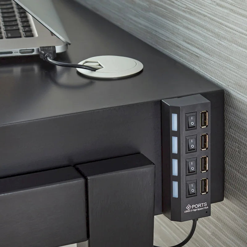 Bureau rectangulaire moderniste simple et intégré