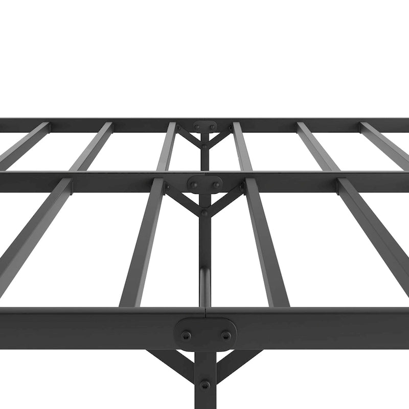 Lit double plate-forme en métal avec tête de lit