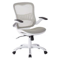 Chaise de bureau Riley avec assise et dossier en maille blanche