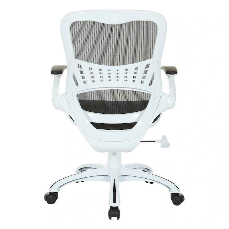 Chaise de bureau Riley avec assise et dossier en maille blanche