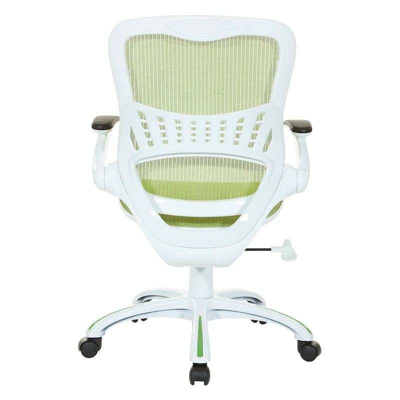 Chaise de bureau Riley avec assise et dossier en maille blanche