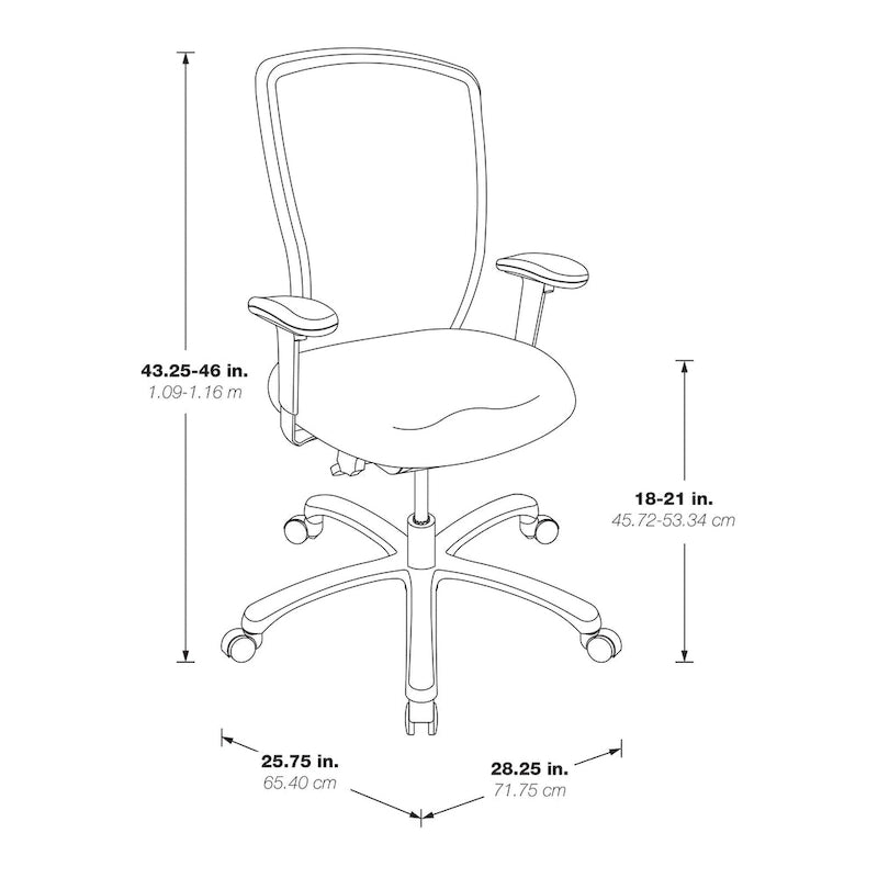 Chaise de bureau ergonomique Pro-Line II Breathable ProGrid à dossier haut