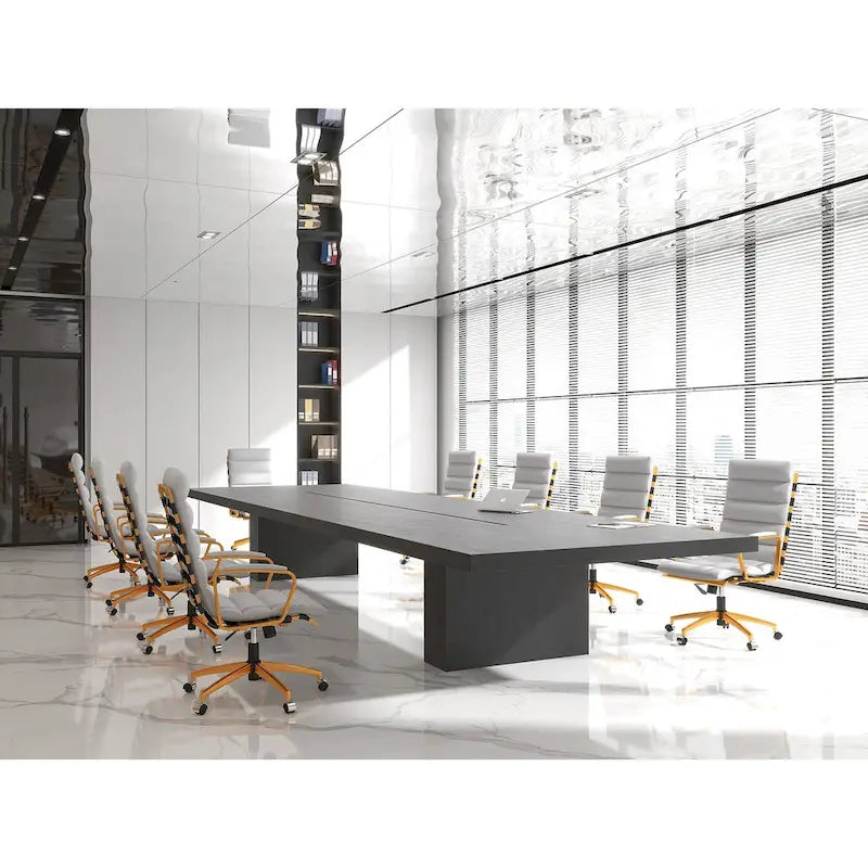 Chaise de bureau LUXMOD en similicuir avec cadre doré, réglable et pivotante