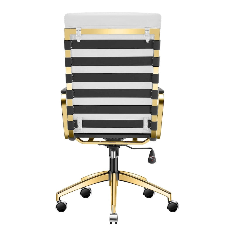 Chaise de bureau LUXMOD en similicuir avec cadre doré, réglable et pivotante
