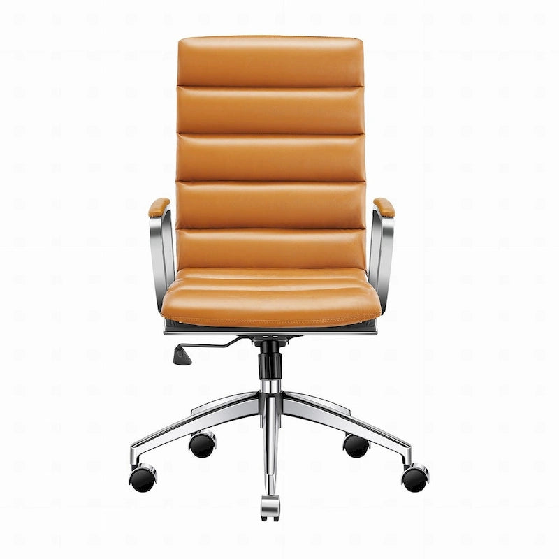 Chaise de bureau LUXMOD en similicuir avec cadre doré, réglable et pivotante