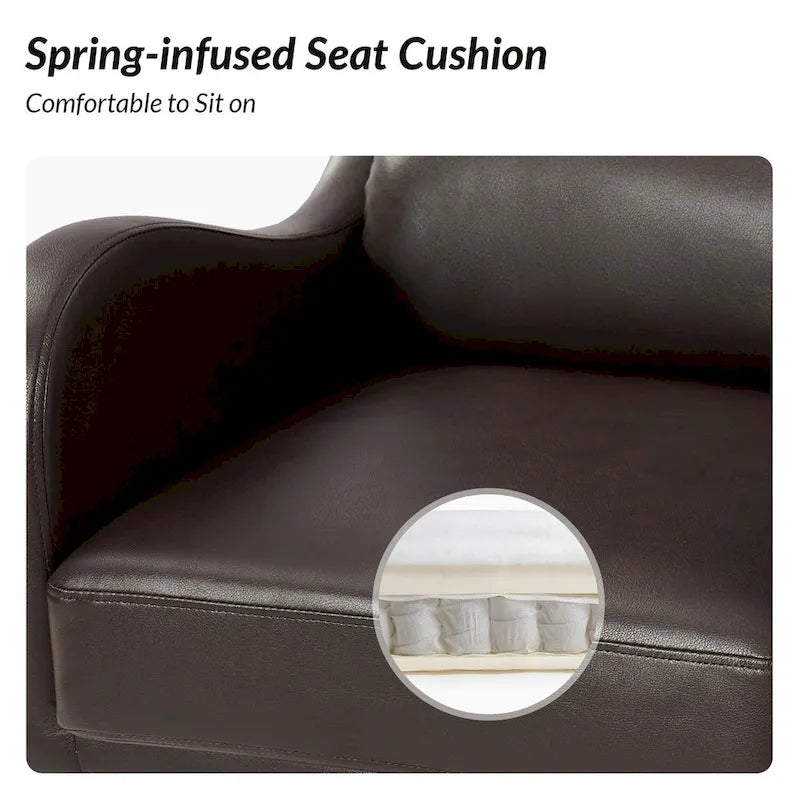 Fauteuil de bureau pivotant Pete en similicuir à hauteur réglable avec mécanisme d'inclinaison par HULALA HOME