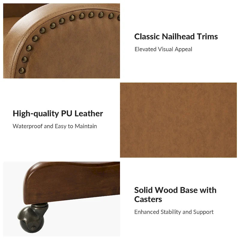 Fauteuil de bureau pivotant Pete en similicuir à hauteur réglable avec mécanisme d'inclinaison par HULALA HOME