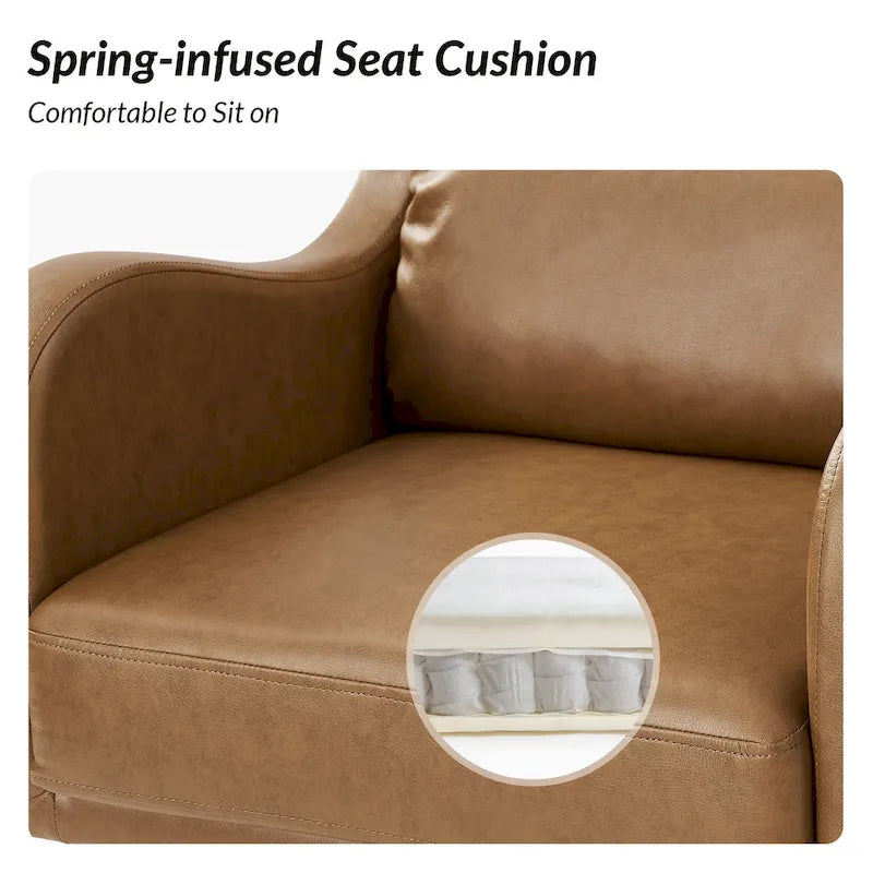 Fauteuil de bureau pivotant Pete en similicuir à hauteur réglable avec mécanisme d'inclinaison par HULALA HOME