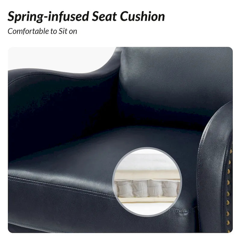 Fauteuil de bureau pivotant Pete en similicuir à hauteur réglable avec mécanisme d'inclinaison par HULALA HOME