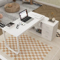 Bureau d'ordinateur de rangement en L Timechee de 55 pouces