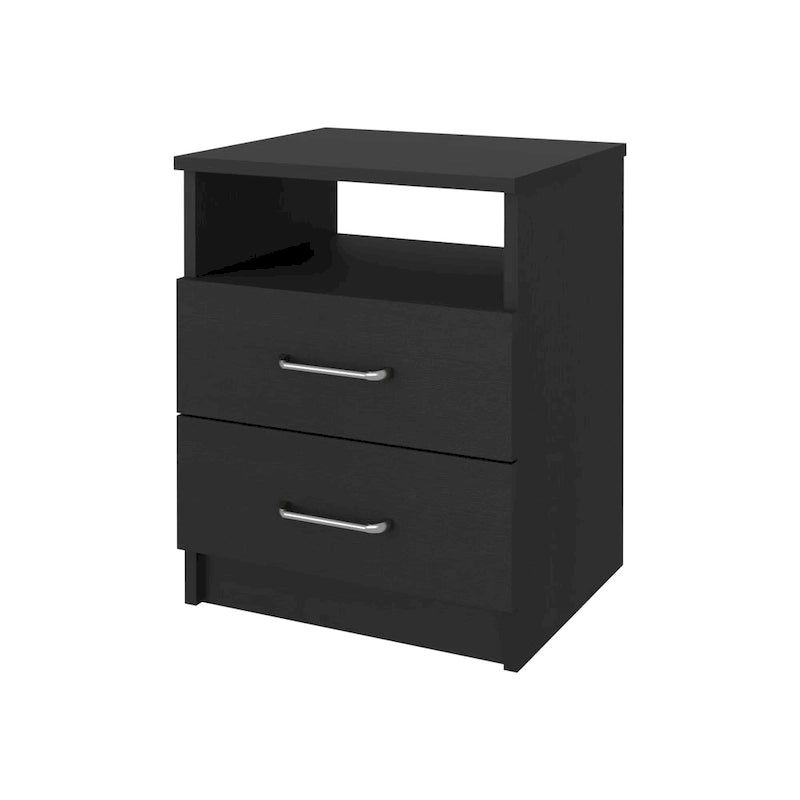 Table de chevet FM Furniture Oklahoma avec deux tiroirs et une étagère