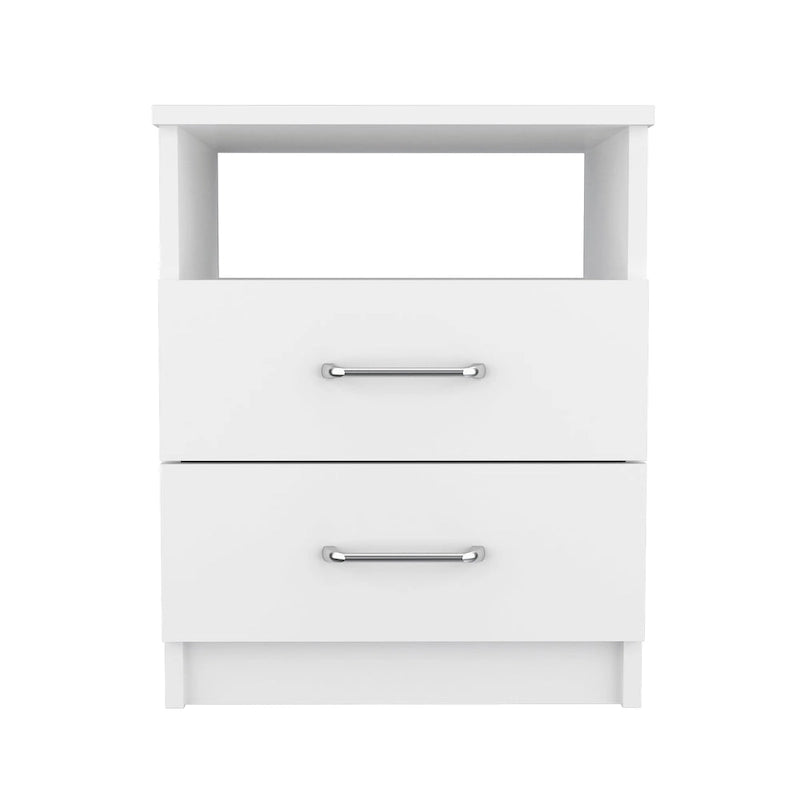 Table de chevet FM Furniture Oklahoma avec deux tiroirs et une étagère
