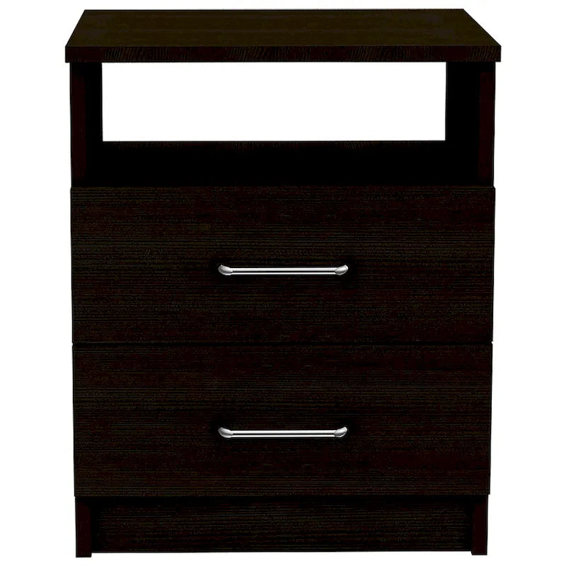 Table de chevet FM Furniture Oklahoma avec deux tiroirs et une étagère