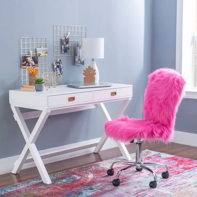 Bureau d'écriture Poppy White à piètement en X