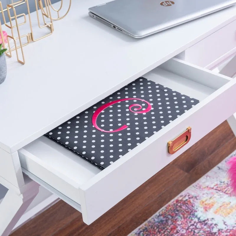 Bureau d'écriture Poppy White à piètement en X