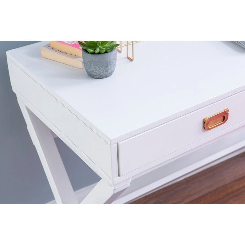 Bureau d'écriture Poppy White à piètement en X