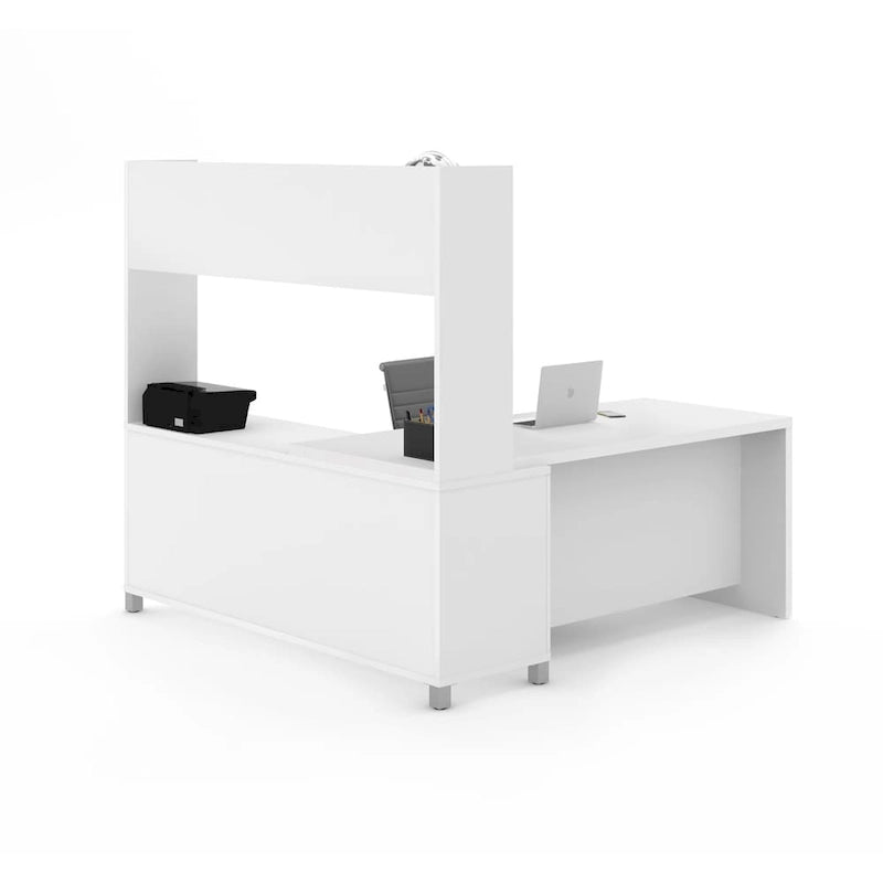 Bureau en L Pro-Linea avec huche ouverte