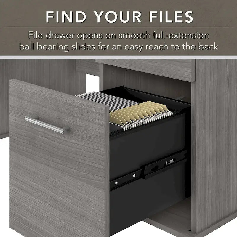 Bureau de 60W Somerset avec armoire et bibliothèque à 5 étagères
