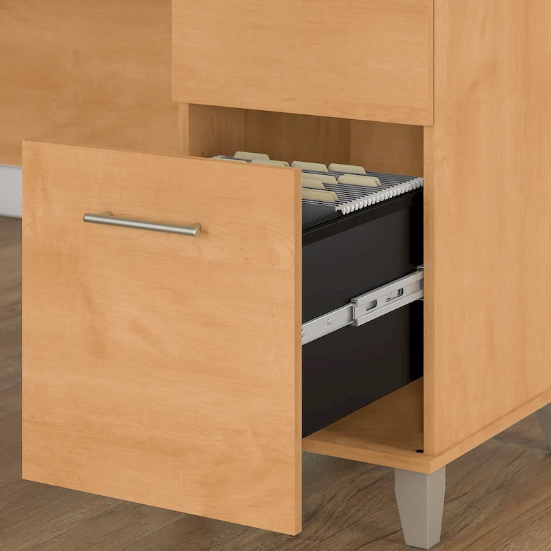 Bureau de 60W Somerset avec armoire et bibliothèque à 5 étagères