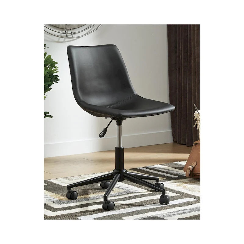 Chaise de bureau pivotante noire décontractée pour le télétravail
