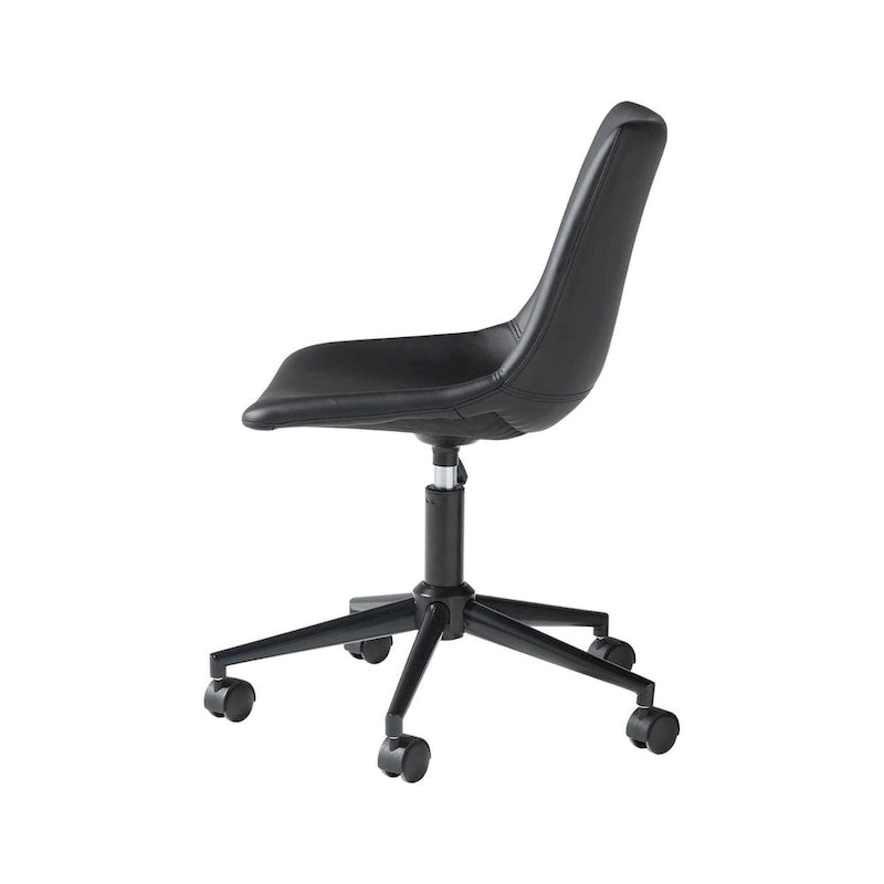 Chaise de bureau pivotante noire décontractée pour le télétravail