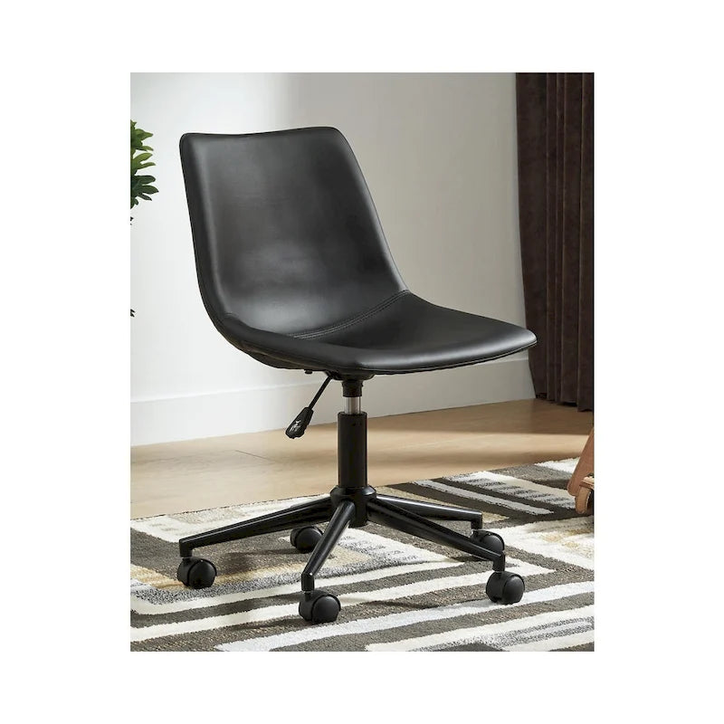 Chaise de bureau pivotante noire décontractée pour le télétravail