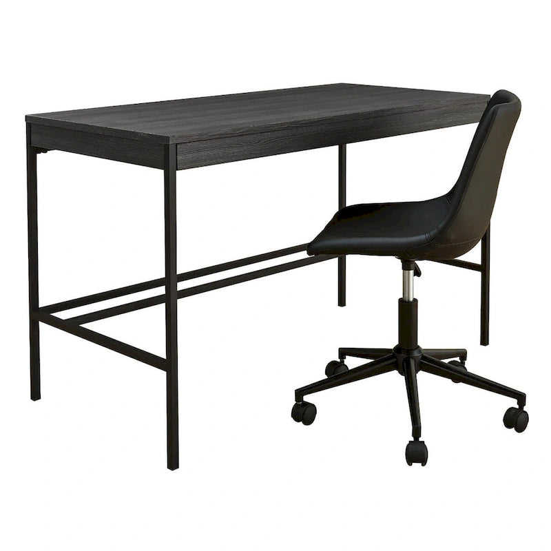 Chaise de bureau pivotante noire décontractée pour le télétravail