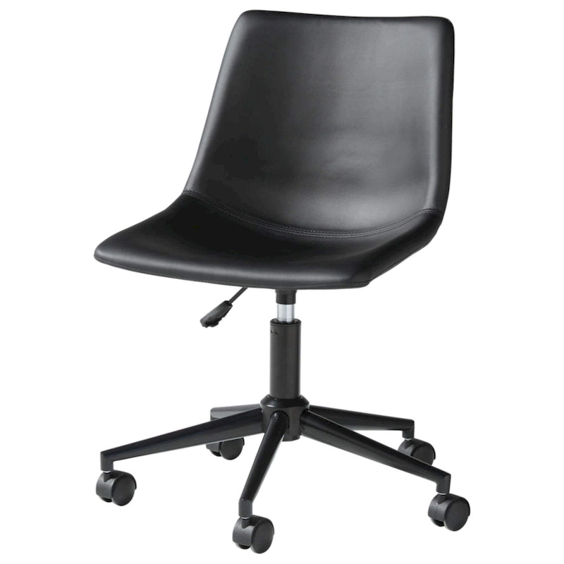 Chaise de bureau pivotante noire décontractée pour le télétravail