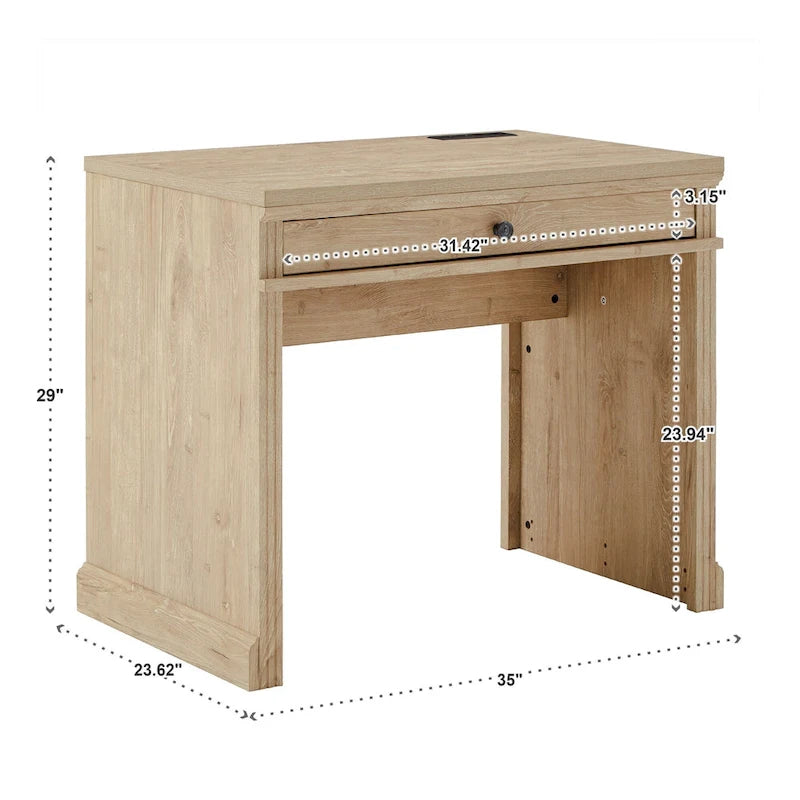 Bureau de travail Hinesburg de 35 po avec chargeur USB par iNSPIRE Q Classic