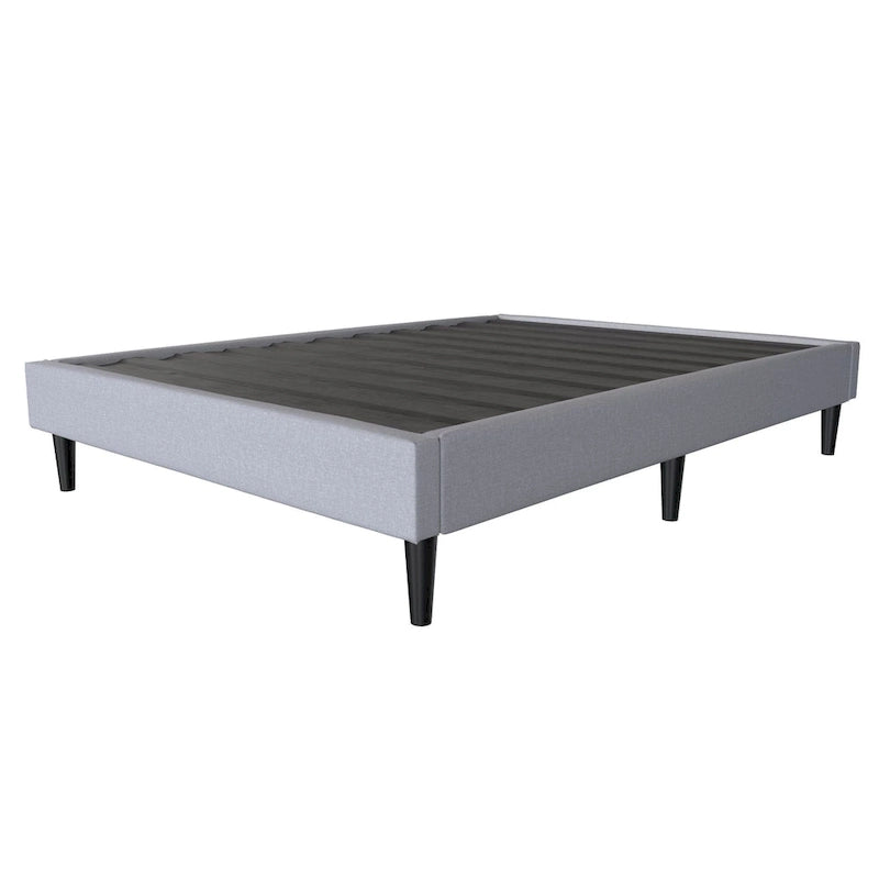 Lit plateforme contemporain gris rembourré