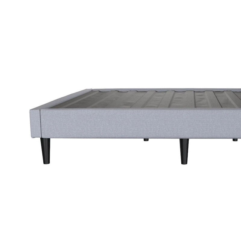Lit plateforme contemporain gris rembourré