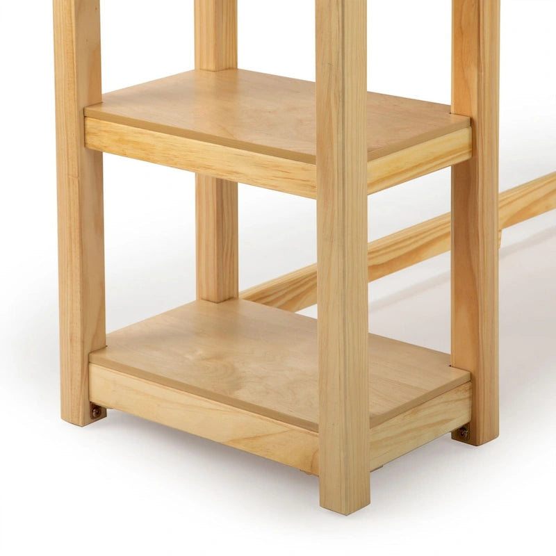 Bureau d'angle avec étagères style planche et poutre
