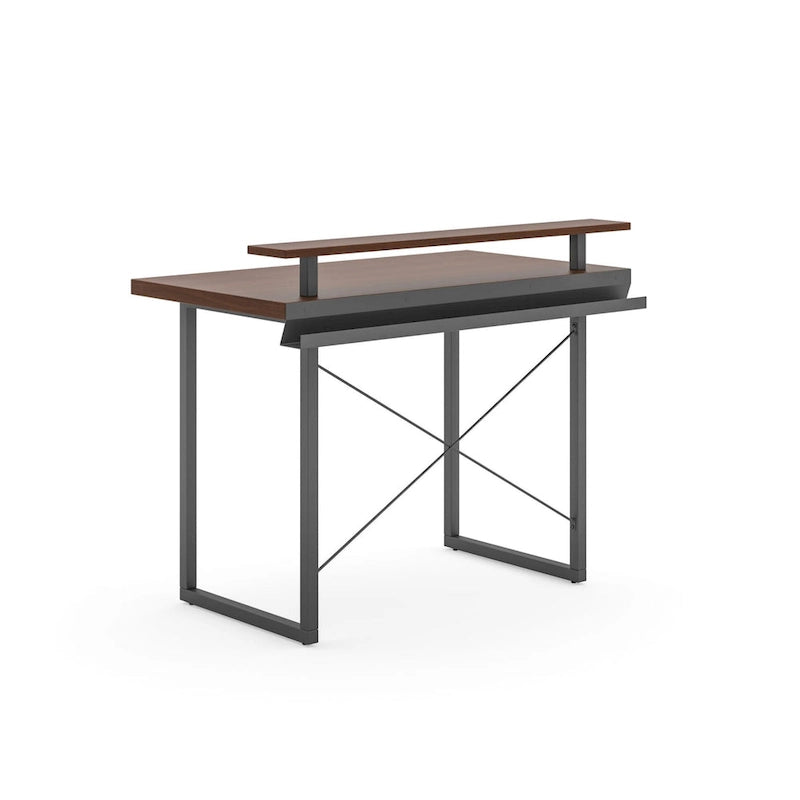 Homestyles Bureau en Bois Marron avec Support d'Écran