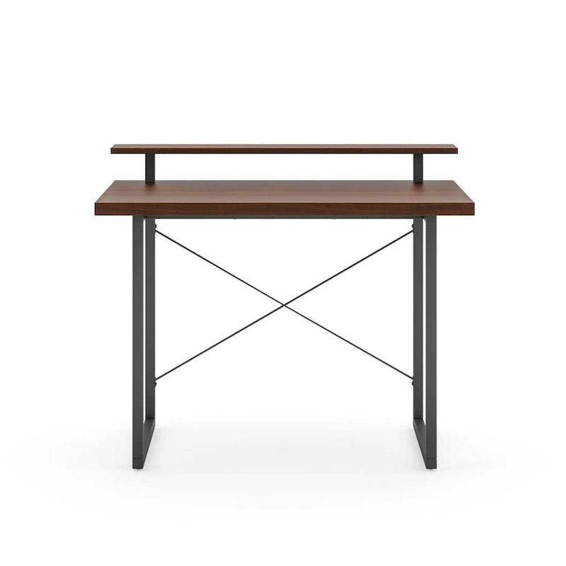 Homestyles Bureau en Bois Marron avec Support d'Écran