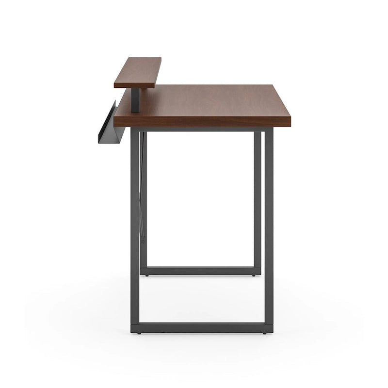 Homestyles Bureau en Bois Marron avec Support d'Écran