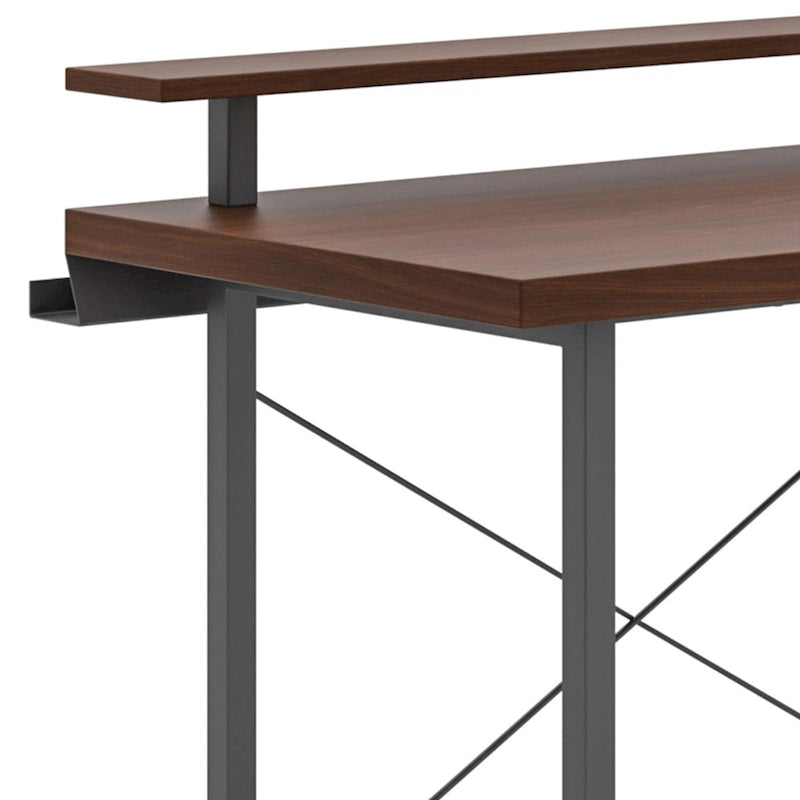 Homestyles Bureau en Bois Marron avec Support d'Écran