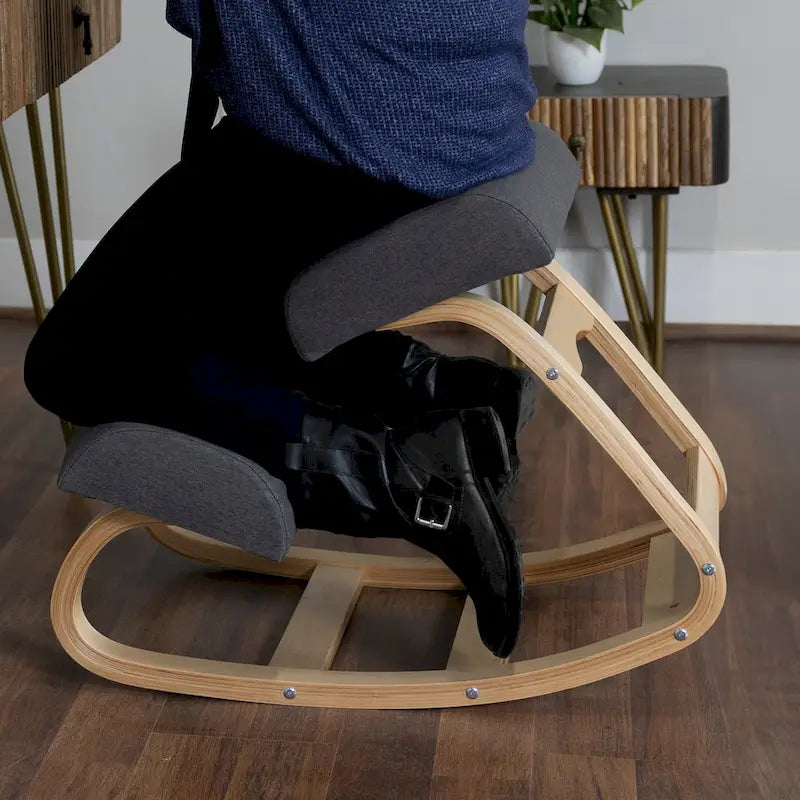 Chaise ergonomique à genoux RRI Goods, chaise de bureau rembourrée confortable pour le soutien de la posture, tabouret à bascule incliné