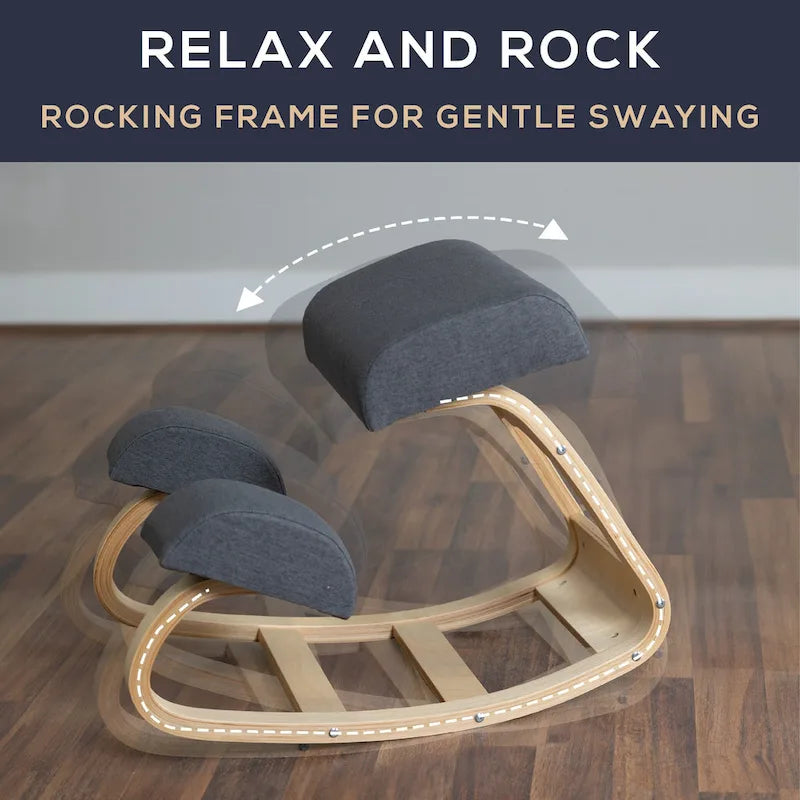 Chaise ergonomique à genoux RRI Goods, chaise de bureau rembourrée confortable pour le soutien de la posture, tabouret à bascule incliné