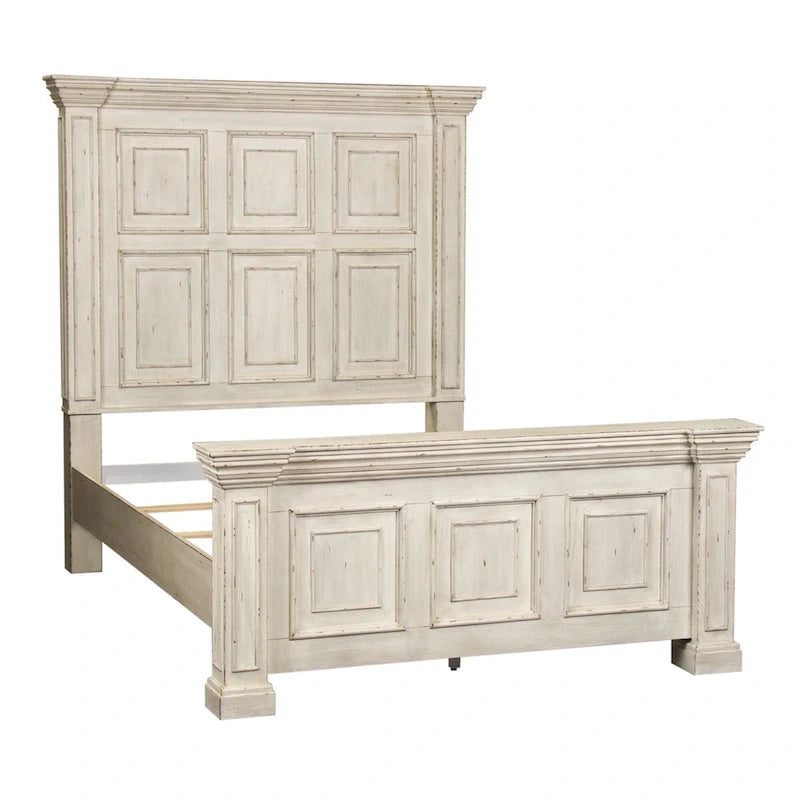 Grand lit Queen en bois vieilli Whitestone Big Valley