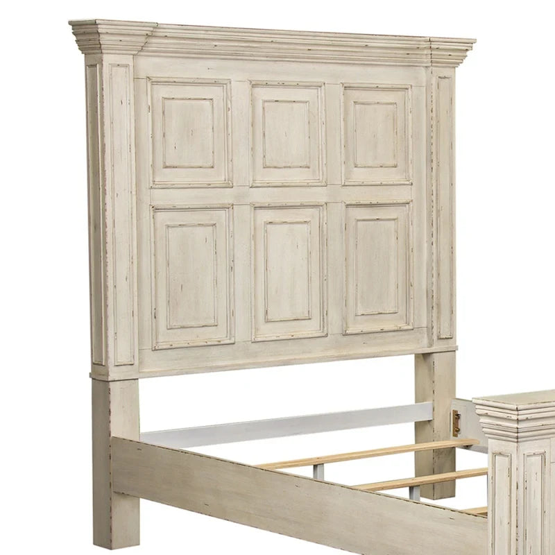 Grand lit Queen en bois vieilli Whitestone Big Valley