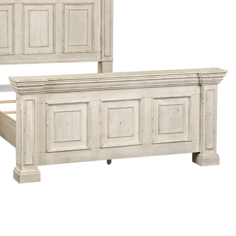 Grand lit Queen en bois vieilli Whitestone Big Valley